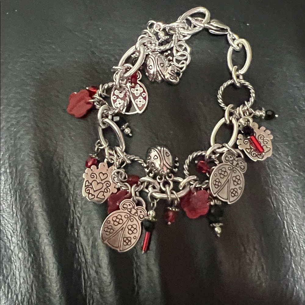 Charming Brighton Silver and Red Ladybug Bracelet - Picture 5 of 5